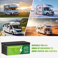 48V 100Ah LiFePO4 Battery 2560Wh with Bluetooth BMS Rechargeable Deep Cycle​