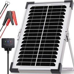 7.5W Solar Battery Maintainer Trickle Charger 12V Waterproof Panel IP68, Overcha