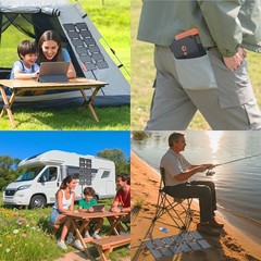 36W Ultra-Portable Solar Panel Charger with Quick Charge, USB-A & USB-C E-36W
