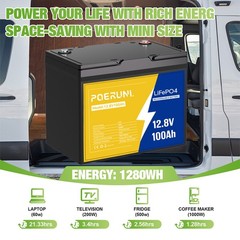 12V 100Ah LiFePO4 Lithium Battery Deep Cycle for Solar Panel RV Off-grid Marine