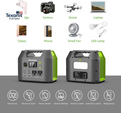 Solar Generator, 300W Portable Power Station, 296Wh Lithium Battery Backup W/Two