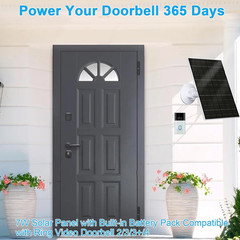 FUTURENZEN 7W Solar Panel Kit with 2600Mah Battery for Ring Video Doorbell 2/3/3