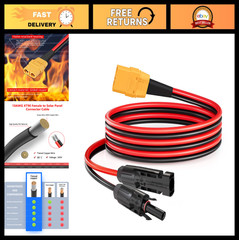 10FT 10AWG Solar XT90 Female Cable for Power Stations, High-Quality Connector