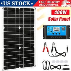 400W Solar Panel Kit 100A 12V Charger w/Dual USB Controller RV Caravan Boat