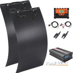 100W 200W 400W Flexible Solar Panel Kit for Sunshed RV Battery Charge Boating