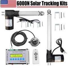 Dual Axis Solar Tracker System Complete Kit&(6″&12″) DC12V 6000N Linear Actuator