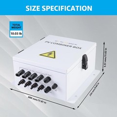 Waterproof Solar Combiner Box 4 String IP65 Waterproof Combiner with Lightning