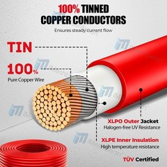 200 FT Solar Wire 10 AWG Solar Panel Extension Cable w/ Flexible Wire Connectors