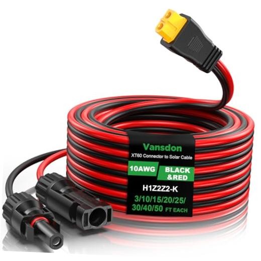 10AWG Solar to XT60 Cable, XT60 Solar Cable 10Ft XT60 Adapter 10AWG-10FT