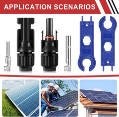 32 PCS Solar Panel Connectors MC4, 16 Pairs Male/Female + 2 Wrenches IP67 Waterp