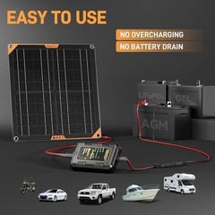 Advanced 30W Monocrystalline Solar Battery Maintainer | Ideal for All Weather