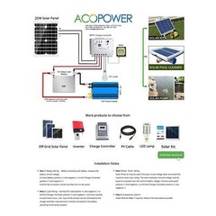 ACOPower 20 Watt Mono Solar Panel for 12 V Battery Charging, Off Grid
