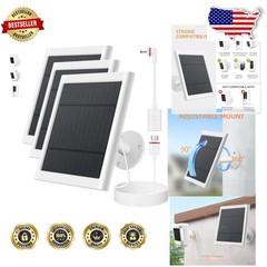 Ring Stick Up Cam 3-Pack 4W Rotatable Solar Panel Charger USB-C Adapter