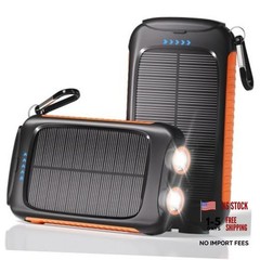 Solar Phone Charger 20000mAh Portable Power Bank with 15W USB-A and USB Orange