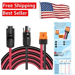 10FT Low Loss 10AWG Solar Panel to XT60i Cable – For Portable Power Solutions