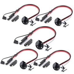 5 PCS – 2 Feet of 2 Pin SAE Socket Sidewall Port 10 AWG 5 pack (2 FT-10 AWG)