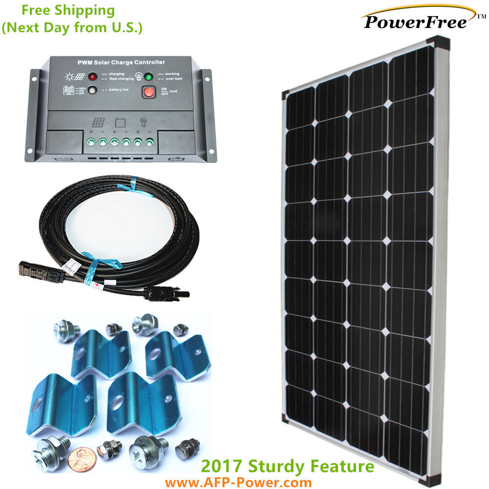 MonoPlus Solar Off Grid 150w 150 Watt Panel Charging Kit for 12v Battery RV Boat