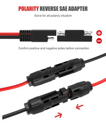 BERLAT Solar Extension Cable 10AWG 30Cm with SAE Adapters | SAE Solar Extension
