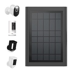 2-Pack 7200mAh Replacement Ring Battery with 5W Solar Panel Charger for black