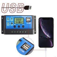 60A Solar Panel Battery Regulator Charge Controller PWM LCD Dual USB 12V24V