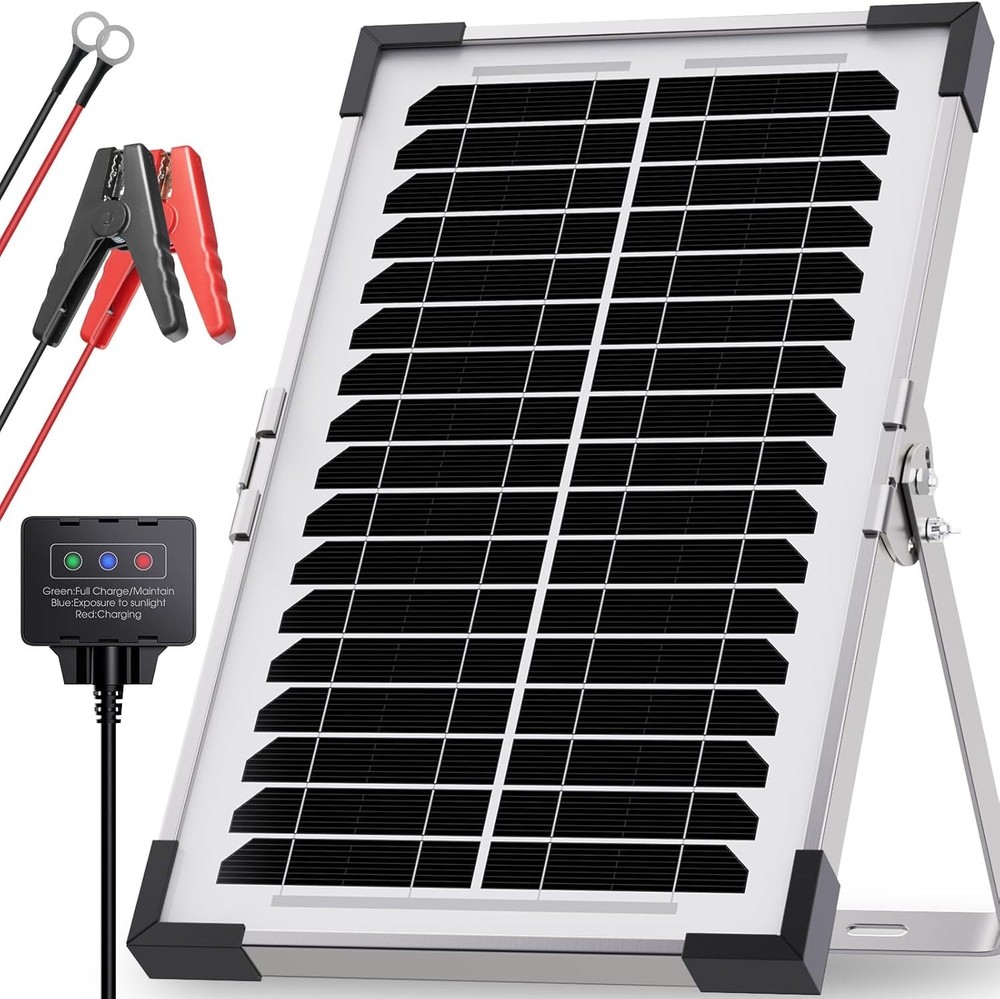 7.5W Solar Battery Maintainer & Trickle Charger 12V Waterproof Panel W/ IP68