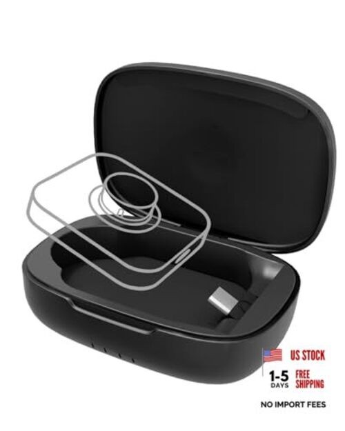 Oura Ring 4/3 Charger Charging Case – Black – Upgraded Charging Case