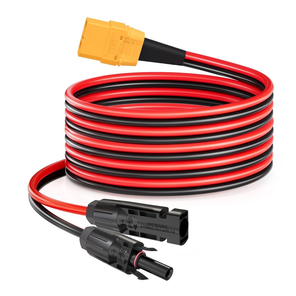 10FT 10AWG Solar XT90 Female Cable for Power Stations, RVs, & Battery Systems