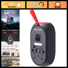 99Wh Portable Power Station – 120W Peak, LiFePO4 Battery Backup, AC/DC/USB-C Out