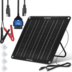 Upgraded OBDII 10W Solar Battery Trickle Charger Maintainer-12V Waterproof Solar