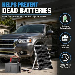 Voltset 30W 12V Solar Panel Battery Charger Trickle Maintainer Kit NEW IN BOX