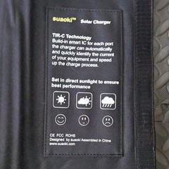 suaoki Foldable Portable Monocrystalline Solar Panel Charger w/ USB Port Black
