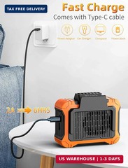 Koonie 10000mAh Waist Clip Fan with Solar Panel, 30H Working Time, Personal LED