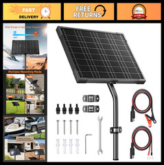 12V Solar Panel Kit for Gate Opener & Electric Fence – 10W MPPT Charger, Waterpr