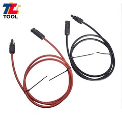 1 Pair 5ft 12AWG Black + Red Solar Panel Extension Cable Wire Connector