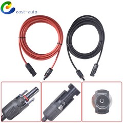 Solar Panel Extension Cable Wire Connector 1 Pair 12AWG 15ft Black+Red