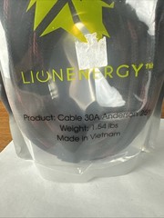 LION ENERGY Solar Power Connector Anderson Cable 25 Ft 30A Nylon Sheath