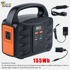 GRECELL 155Wh Power Station Portable Solar Generator Power Supply for Camping US