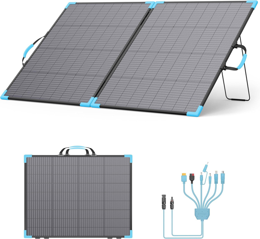220W Bifacial Portable Solar Panel for Power Station, 23.5% High Efficiency ETFE