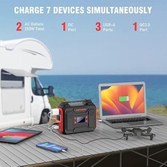 Open Box Power Bank with AC Outlet 250Wh Solar Generator Power Bank 300W R200
