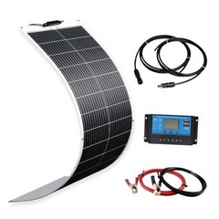 100W Flexible Solar Panel 12V System kit 10A Charge Controller Cables with