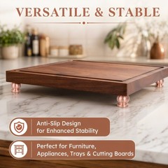 Durable Copper Round Feet 4Pcs Reusable Screw on Metal Pads for Cabinet and Tray