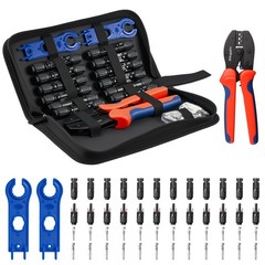 Solar Crimper Tool Kit Crimper, 12 Pairs Connectors, 2 Spanner Wrench for 14…
