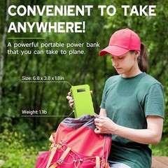 Powkey Green 65W 110V Portable Power Pack, 24000mAh 88.8Wh External Battery