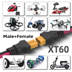 XT60 extension cable 12AWG XT60 to XT60 cable, with male to female connectors