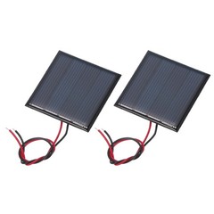 2 Pcs 2V 0.22W 110mA Mini Solar Panels with 2 Cable, 44mm x 44mm