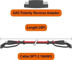16AWG SAE Extension Cable 12FT – Quick Disconnect with Protection Cap for Safety