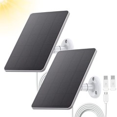 2 Pack Solar Panel Compatible with WYZE Battery Cam Pro 4W 5V Solar Panel wit…