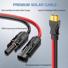Solar Panel to XT60 Charging Cable(12AWG 9ft), Gonifeto Solar to XT60 Extensi…