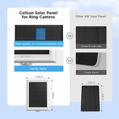 Panel for Ring Camera, 1 Pack Solar Charger Compatible with Ring Stick Up and Sp