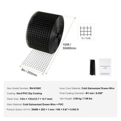 8x100ft Solar Panel Bird Guard with 50 PVC Coated Tire Wires
